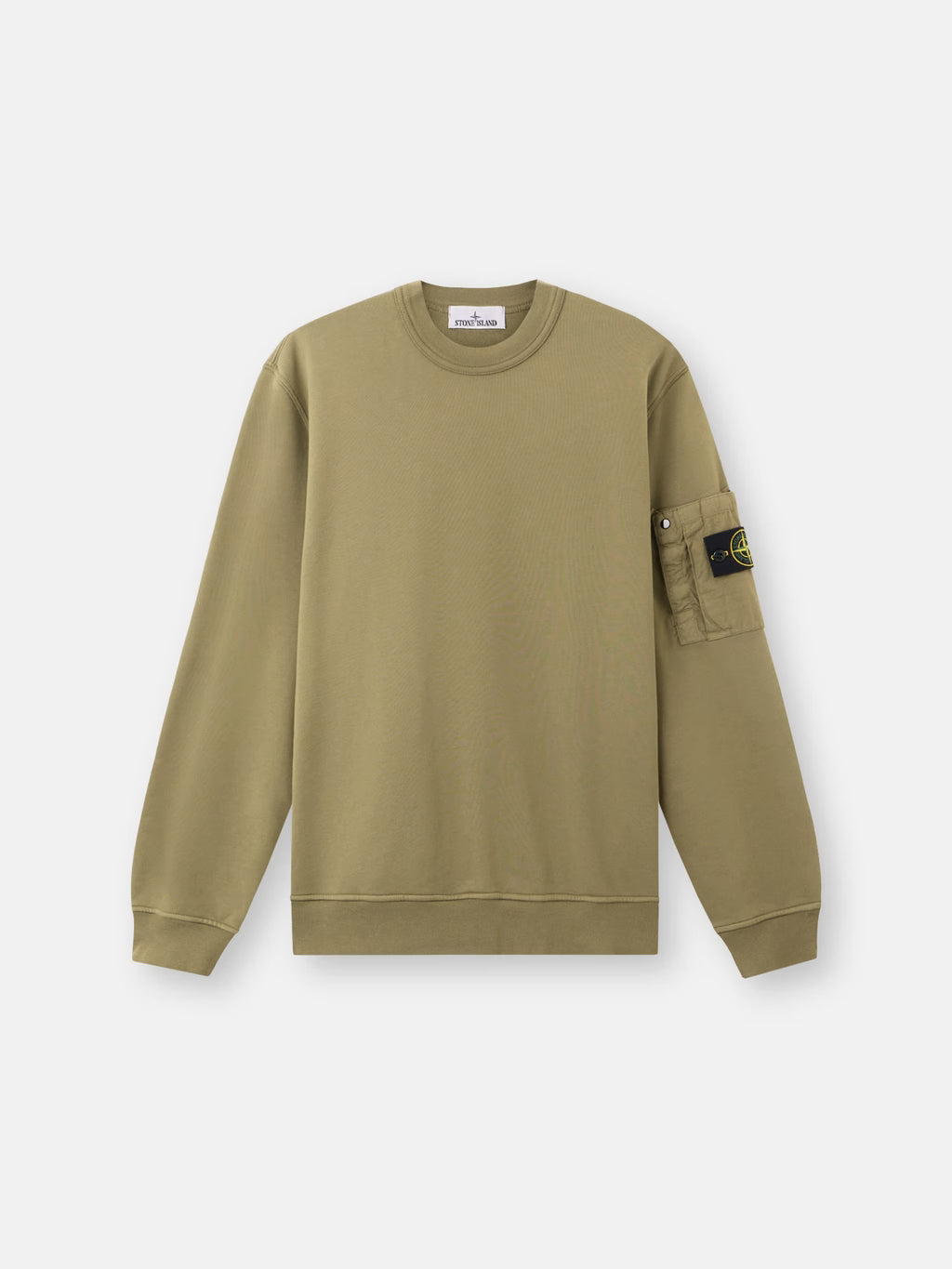 Stone Island - 6100019 Sweat Coupe Régular aves poche de la saison Vert Militaire