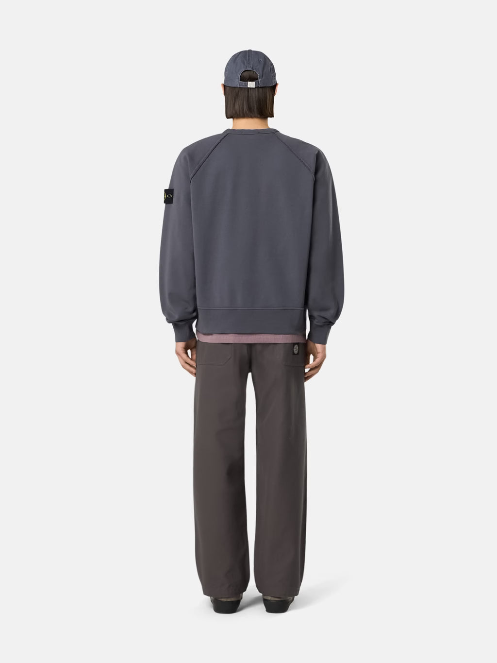 Stone Island - 6100041 Sweat Oversize Organic Coton fleece Bleu Gris