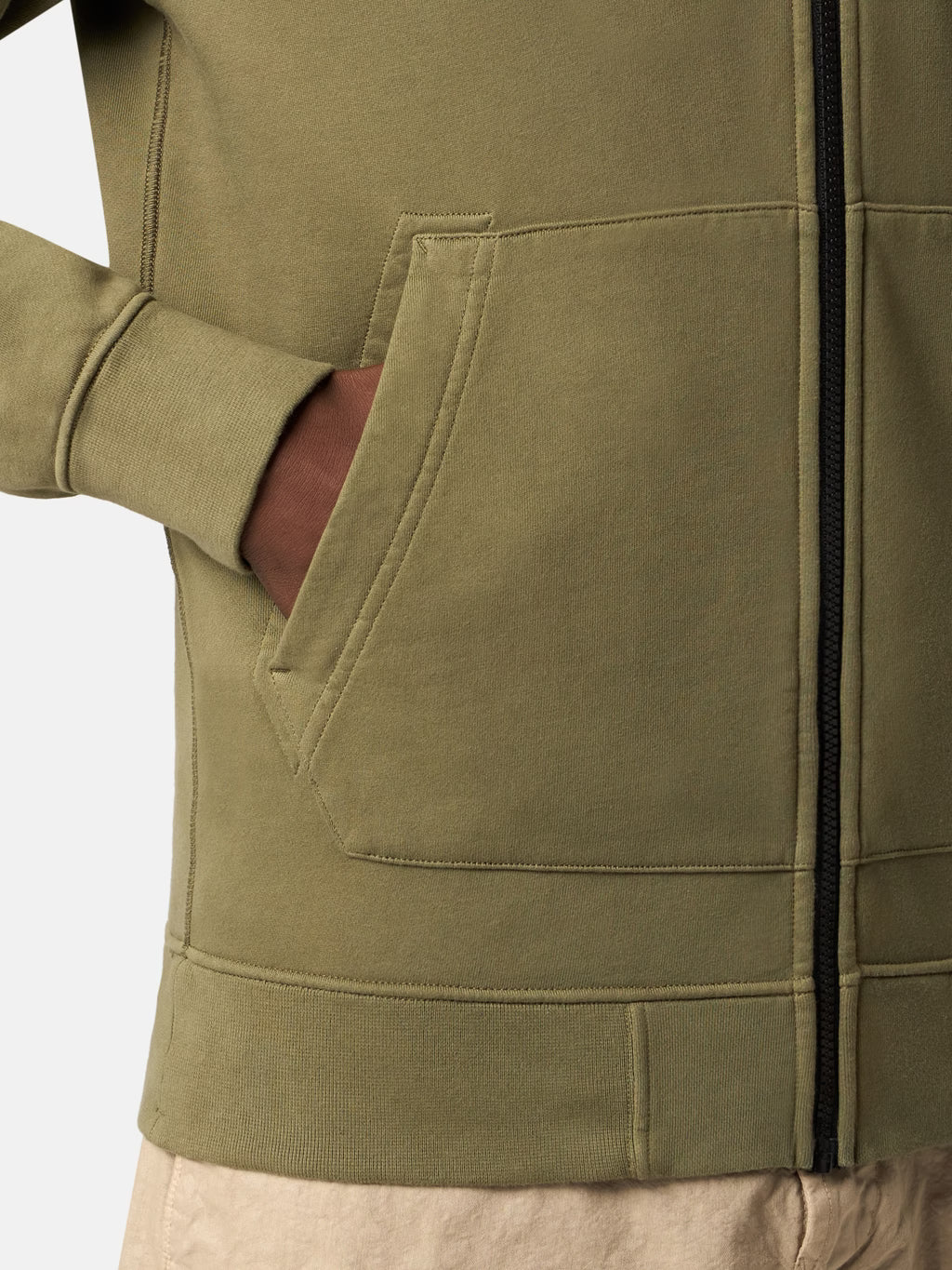 Stone Island - 6100061 Sweatshirt Zippé Organic coton Military Green