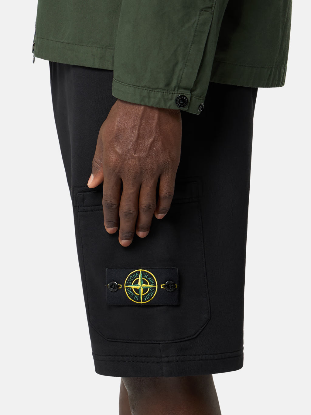 Stone Island - 6200011 Short Organic cotton fleece Black
