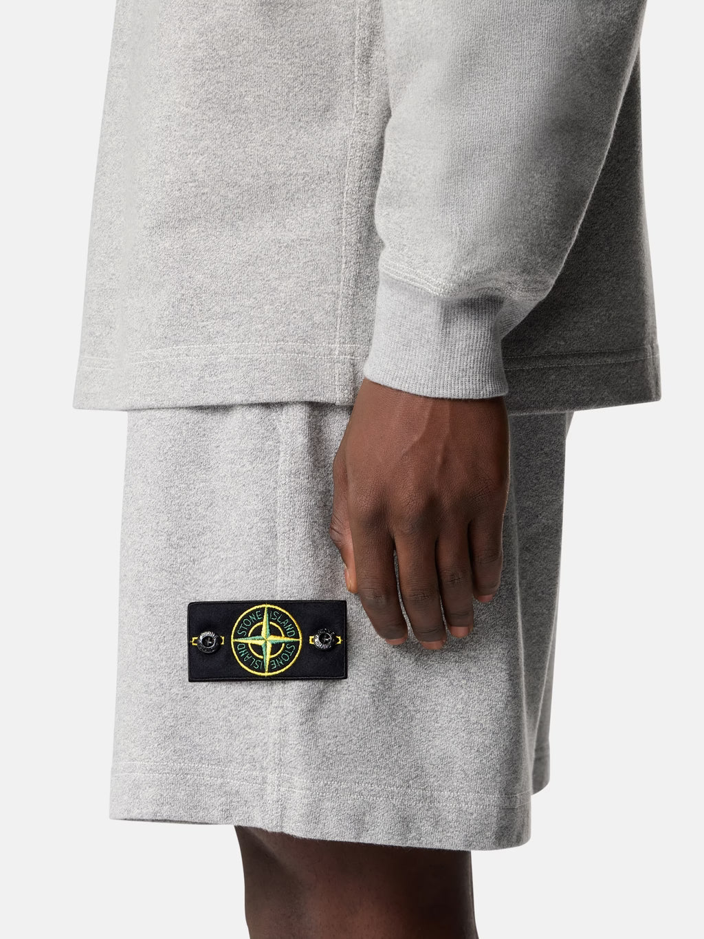 Stone Island -  6200013 Short Ample avec ceinture plate Gris Poudré Mélangé