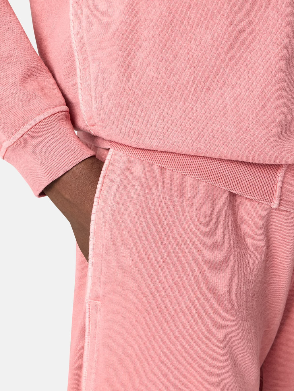 Stone Island -  6200014 Short malfilé Fleece old effect Laurier-Rose