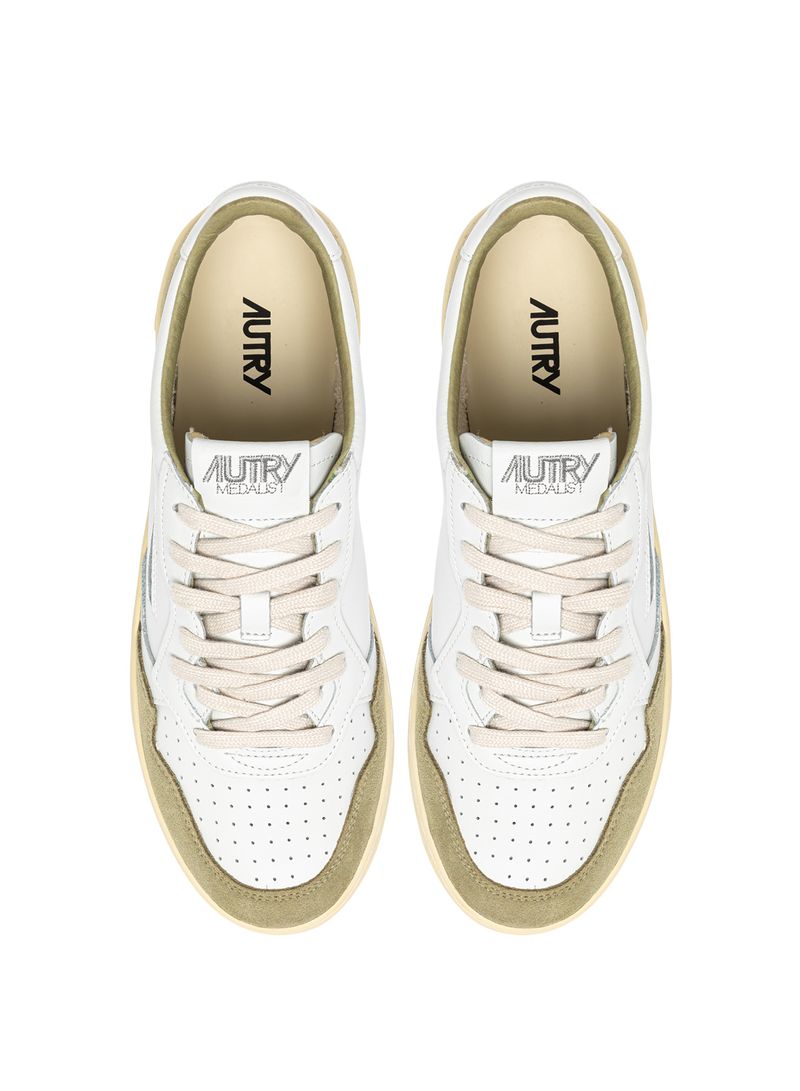 AUTRY - Basket Medalist Low Soft Leather/Suede White/GreyGN