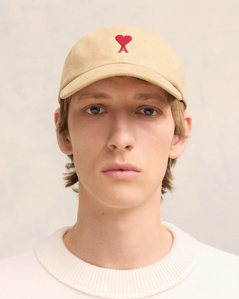 AMI - Casquette broderie Ami de coeur sable