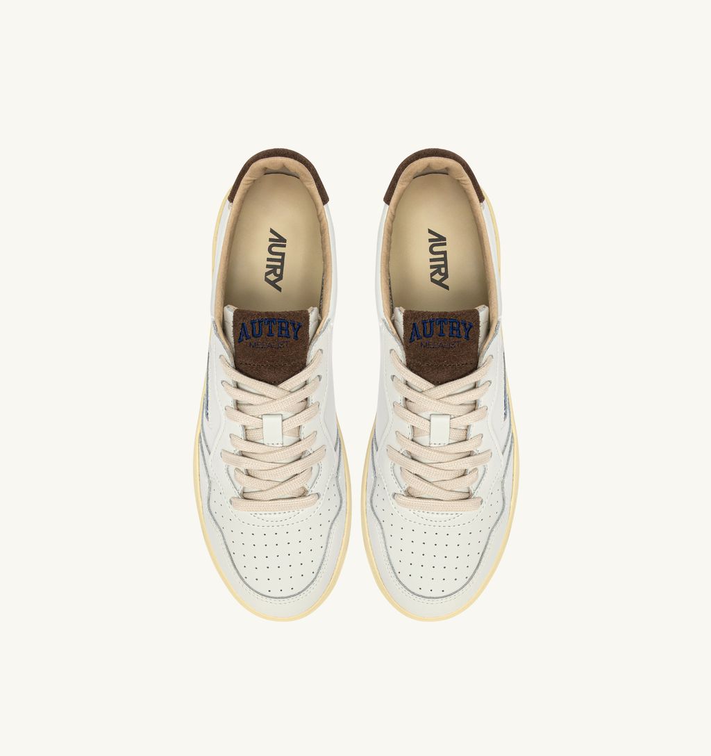 AUTRY - Basket Medalist Low cuir/College White/Chocolat