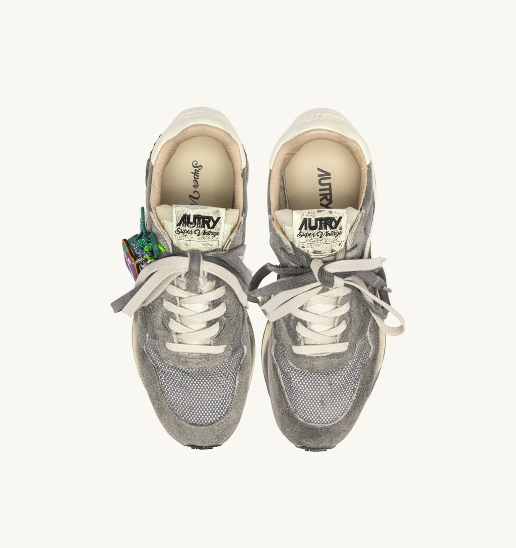 AUTRY - Basket Super Vintage Reelwind Suede/Nylon White Black