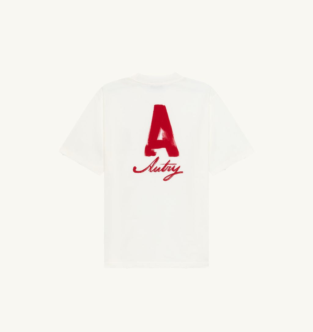 Autry - T-Shirt Unisex Heritage Effet Usé Blanc