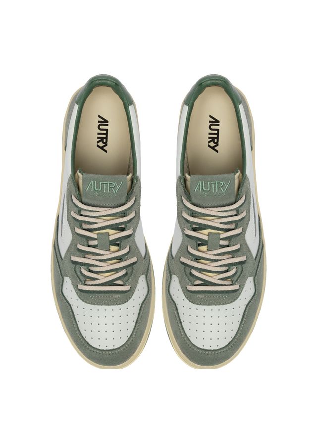 AUTRY - Basket Medalist Low cuir Suede Bicolor White/Milit