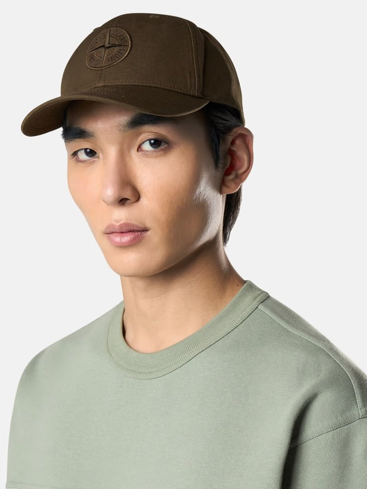 Stone Island - 9100996 Casquette Coton reps Vert Militaire