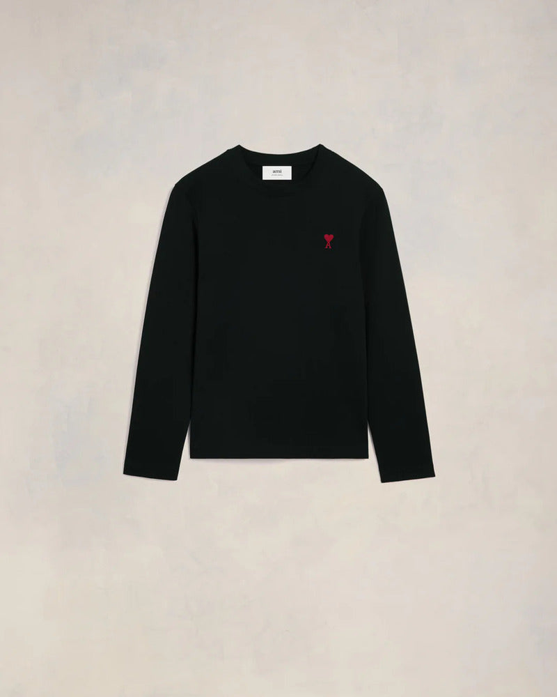 AMI -T-Shirt manches longues Ami de coeur noir