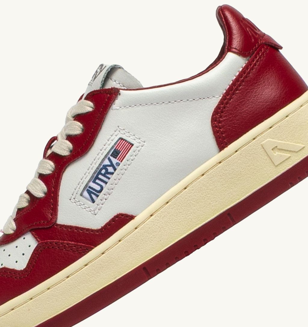 AUTRY - Basket Medalist Low Bicolor White/DeepClaret