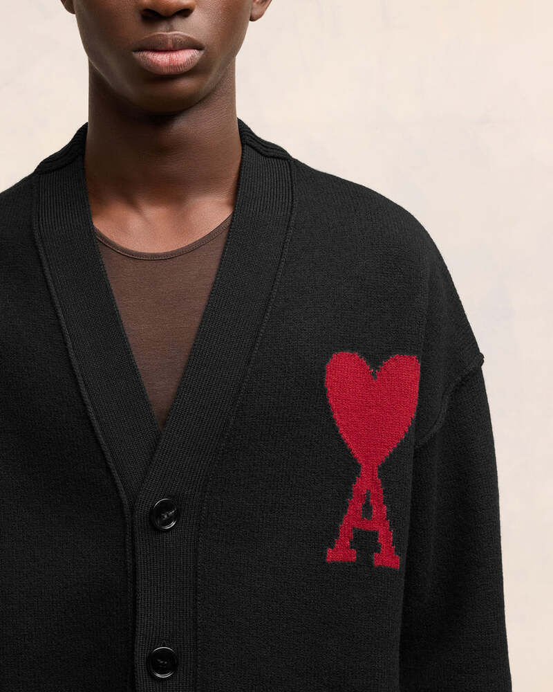 AMI - Cardigan Ami de Coeur noir