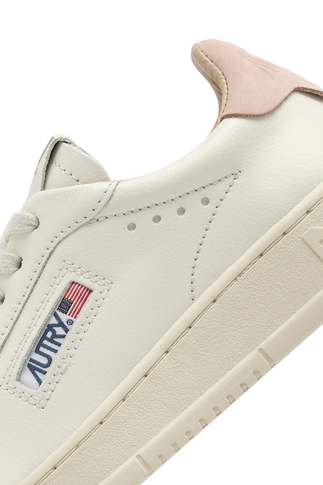 AUTRY - Basket Dallas en cuir blanc et powder