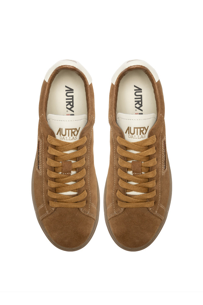 AUTRY - Basket Dallas en daim Marshmallow et cigar