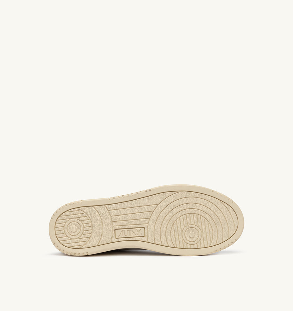 AUTRY - Basket Medalist Low cuir blanc / mountain kaki