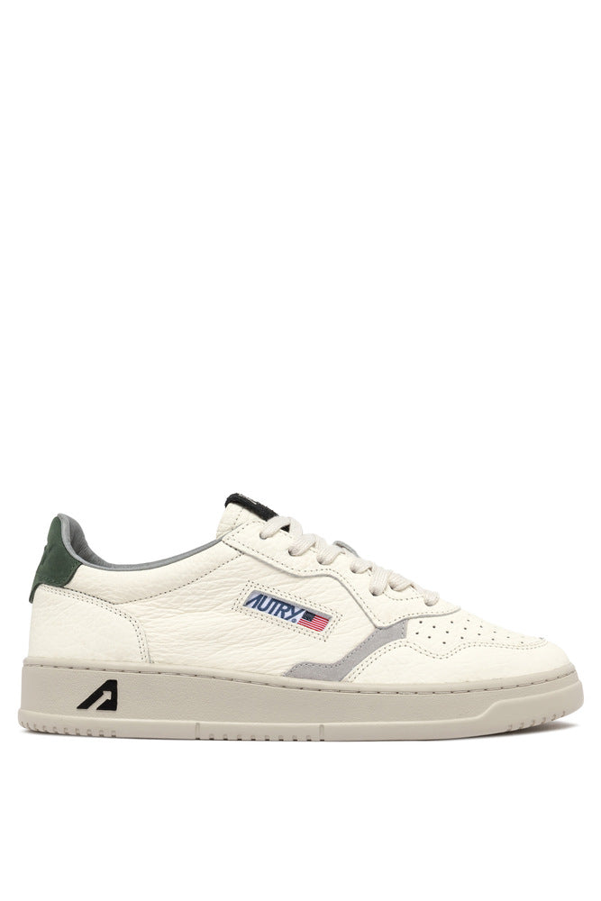 AUTRY - Basket Medalist Low cuir effet éléphant détails noir / kaki