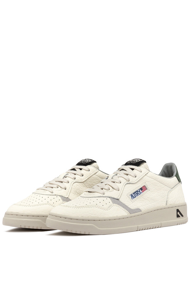 AUTRY - Basket Medalist Low cuir effet éléphant détails noir / kaki