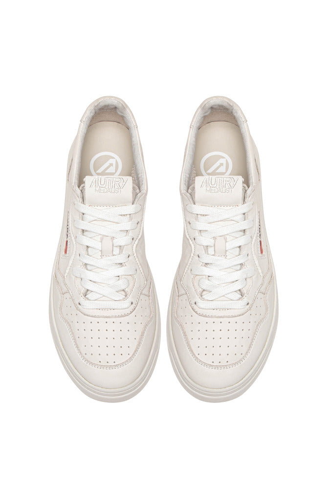 AUTRY - Basket Medalist Low en nappa blanc