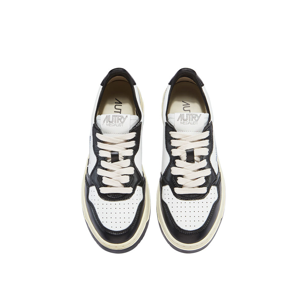 AUTRY - Basket Medalist Bicolor cuir blanc / Noir