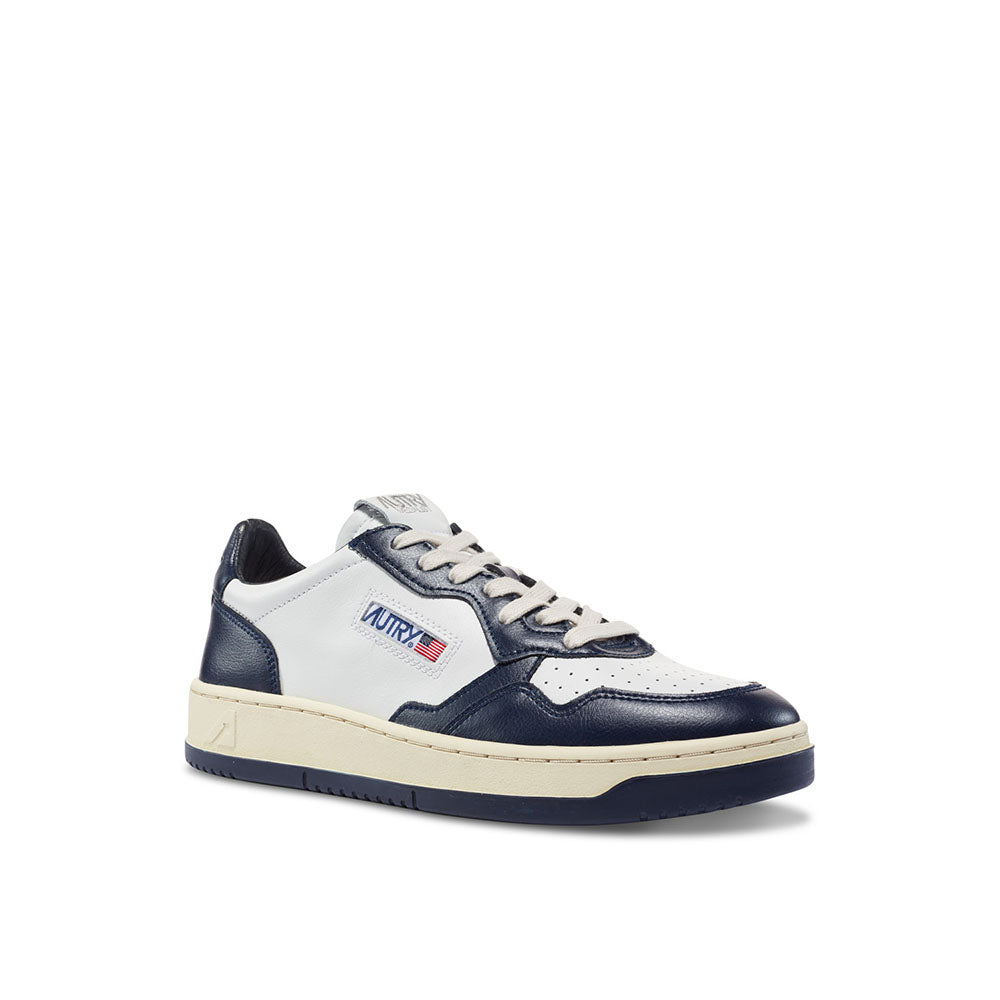 AUTRY - Basket Medalist Bicolor cuir blanc / Bleu