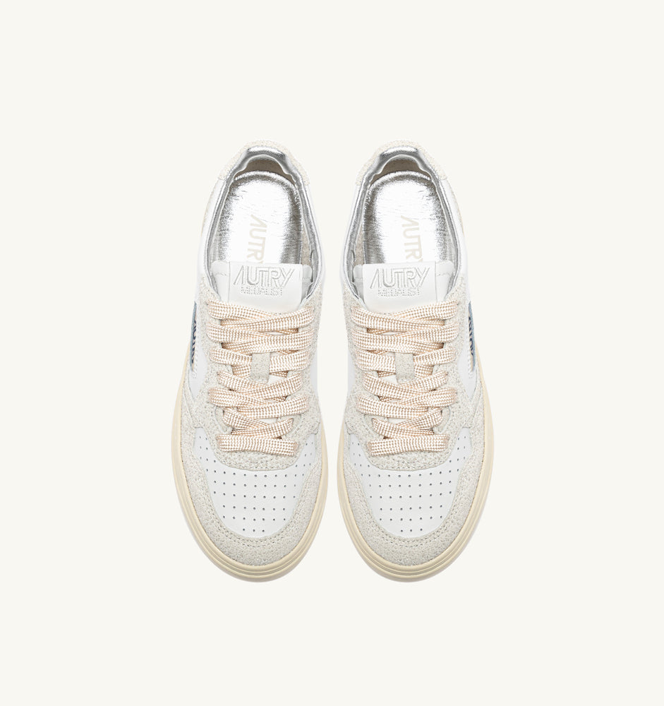 AUTRY - Basket Medalist Bicolor leather/Stars White/white