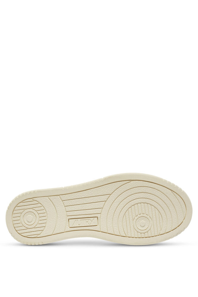 AUTRY - Basket Medalist Low cuir blanc / or métallisé