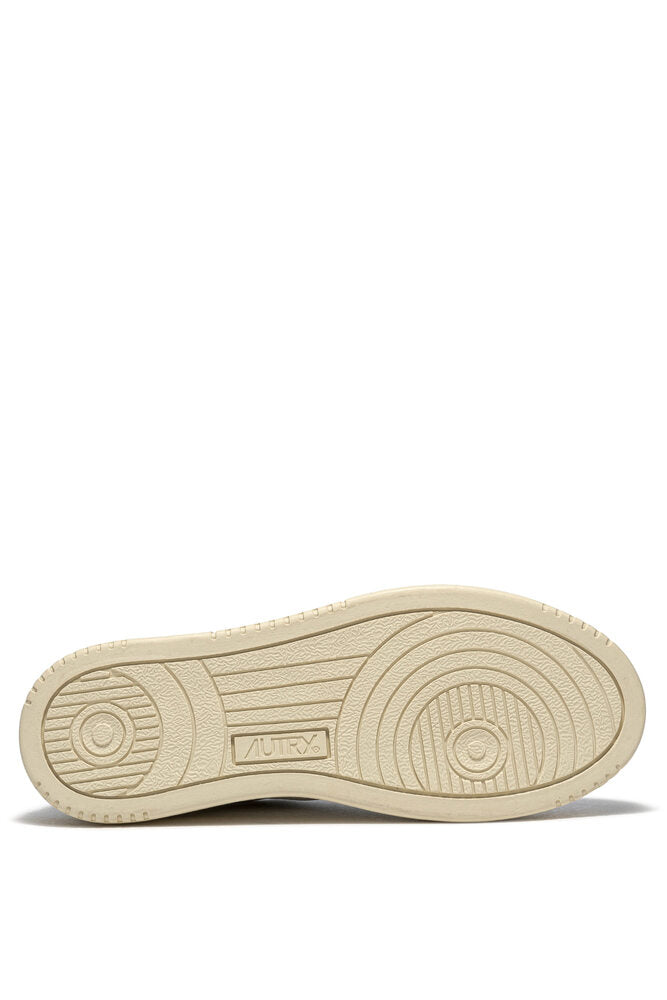 AUTRY - Basket Medalist Low cuir blanc et rose