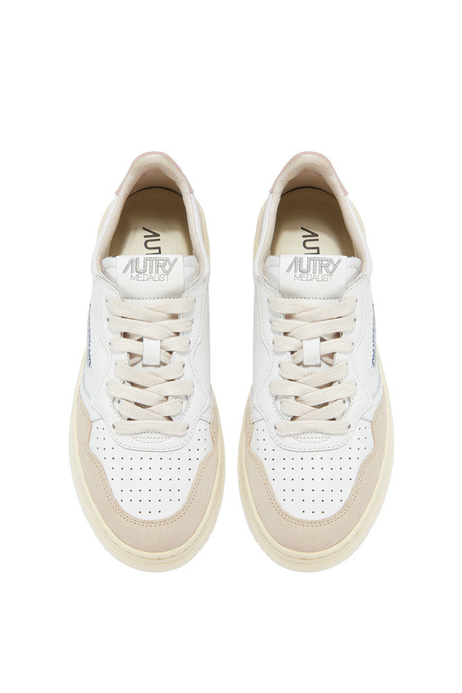AUTRY - Basket Medalist Low cuir blanc / powder