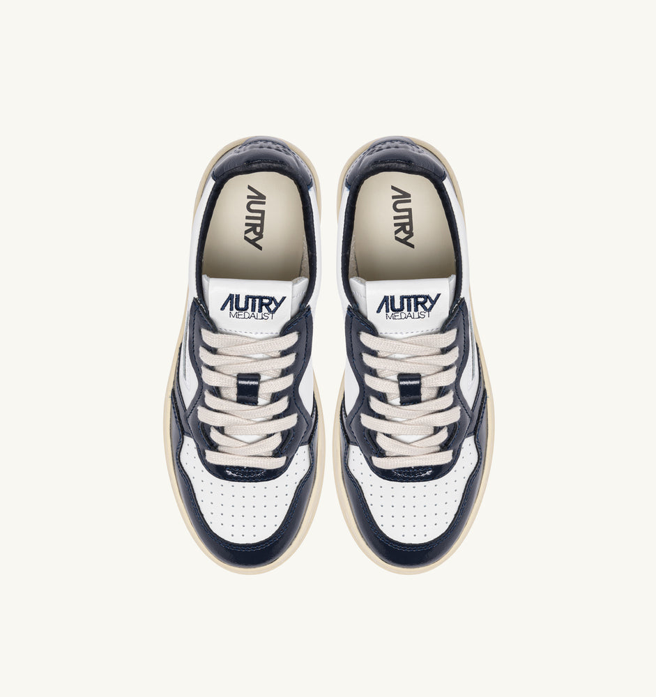 AUTRY - Basket Medalist Bicolor cuir vernis White / Night