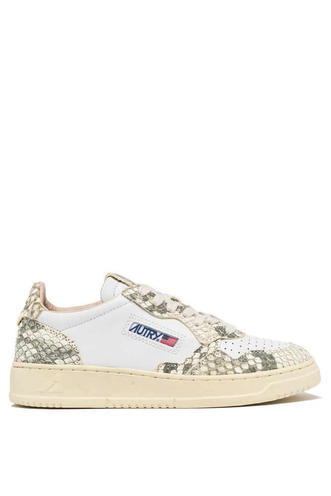 AUTRY - Basket Medalist Low Bicolor White / Snake