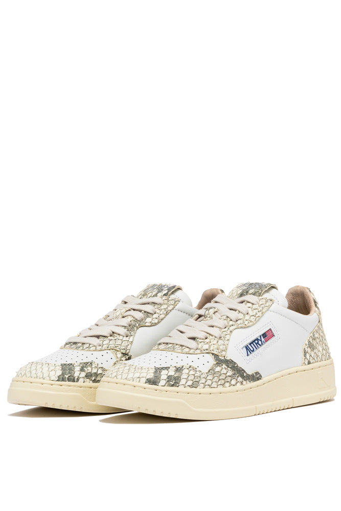 AUTRY - Basket Medalist Low Bicolor White / Snake