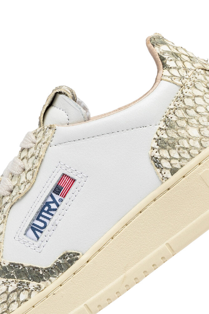AUTRY - Basket Medalist Low Bicolor White / Snake
