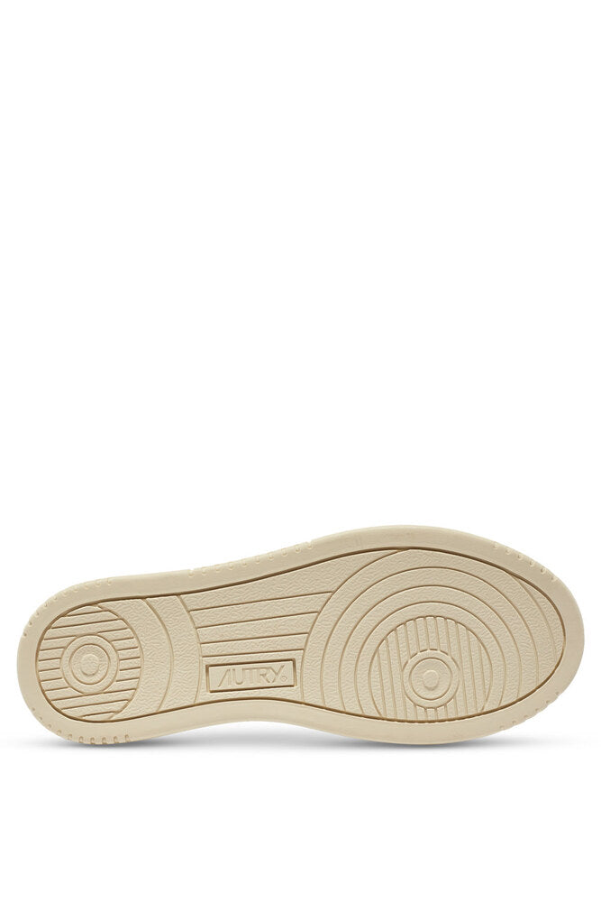 AUTRY - Basket Medalist Bicolor cuir blanc / platine matallisé