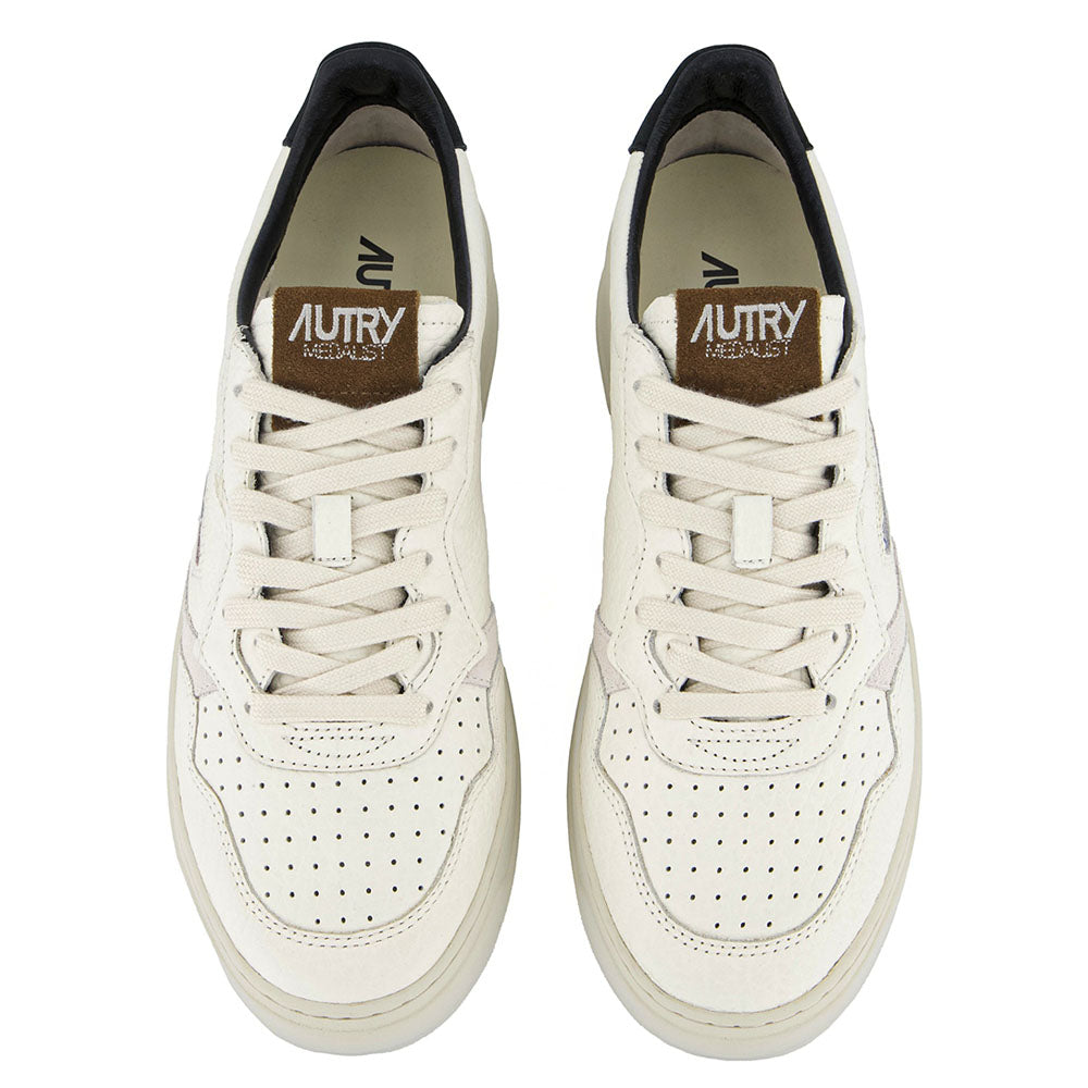 AUTRY - Basket Medalist Cuir effet elephant avec détails Noirs