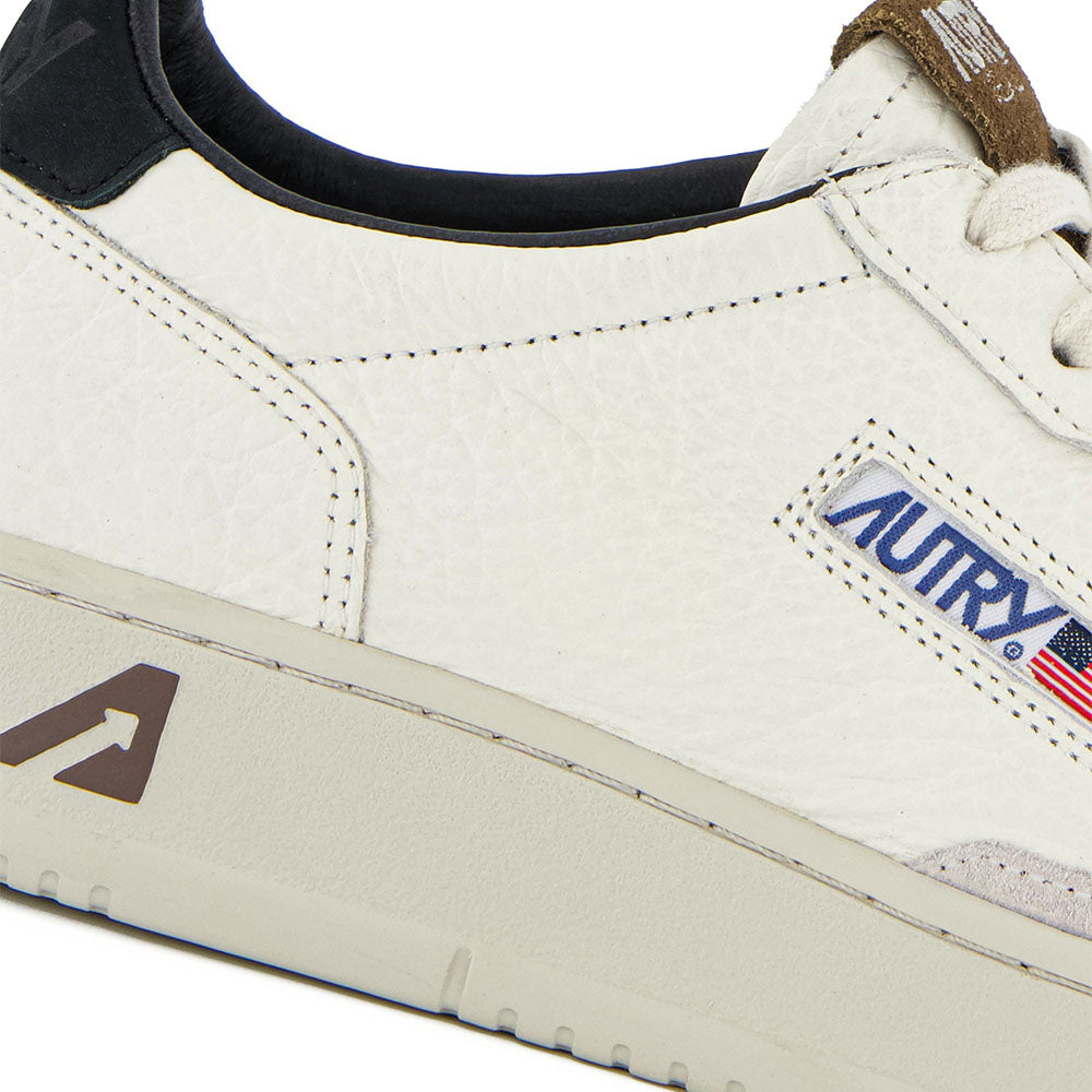 AUTRY - Basket Medalist Cuir effet elephant avec détails Noirs