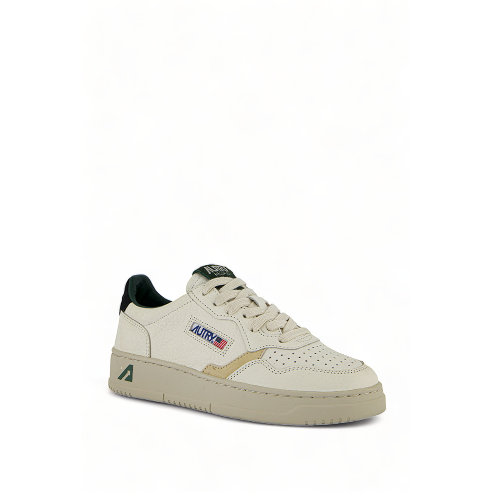 AUTRY - Basket Medalist Cuir effet elephant avec détails Noirs et gris