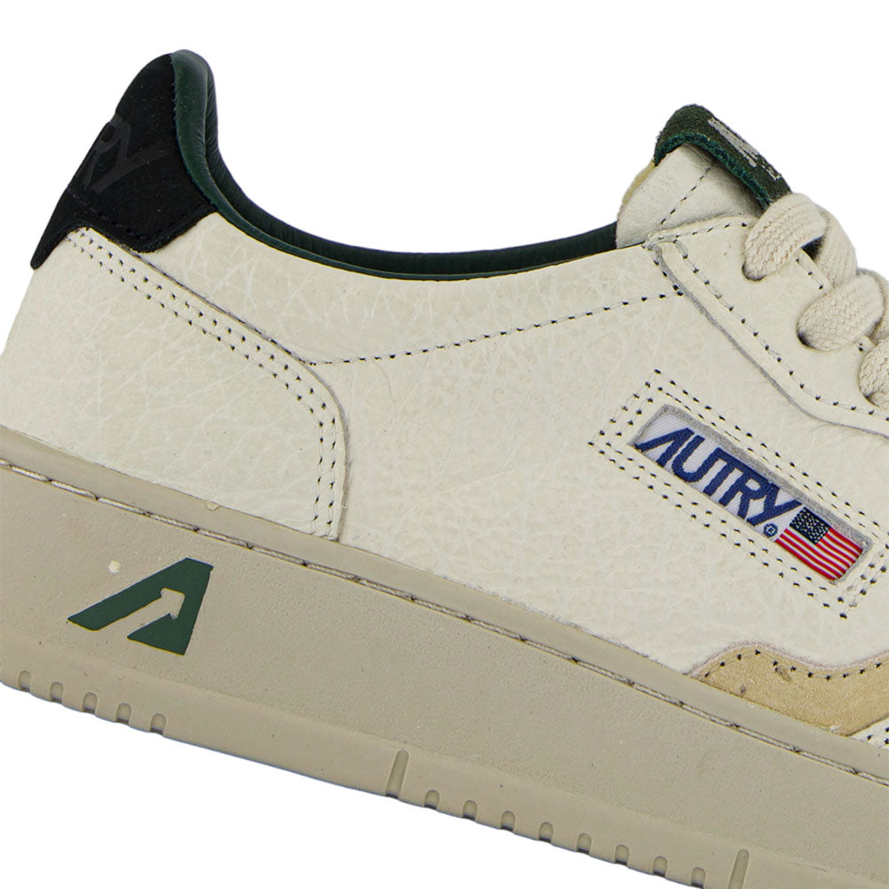 AUTRY - Basket Medalist Cuir effet elephant avec détails Noirs et gris