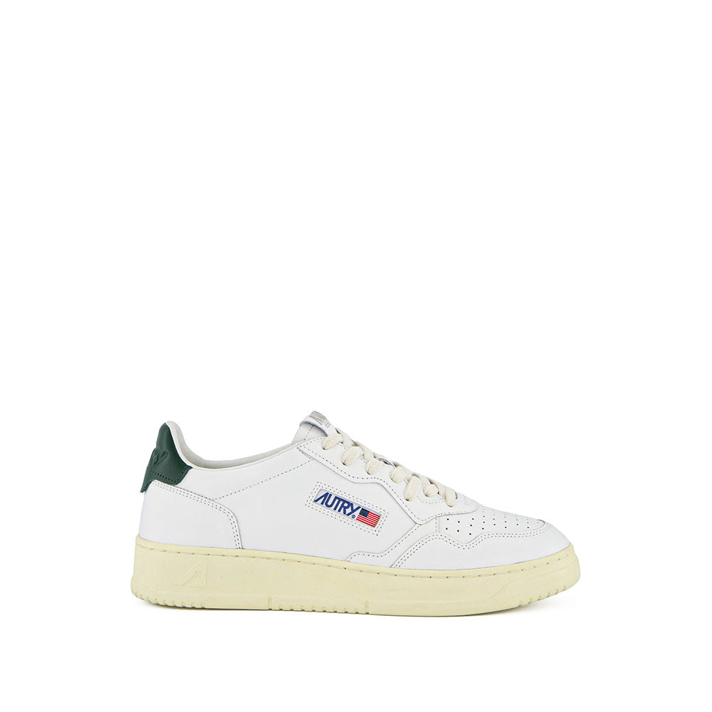 AUTRY - Basket Medalist en Cuir Blanc et Kaki Mountain
