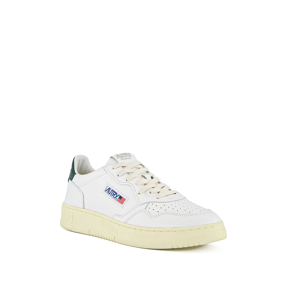 AUTRY - Basket Medalist en Cuir Blanc et Kaki Mountain