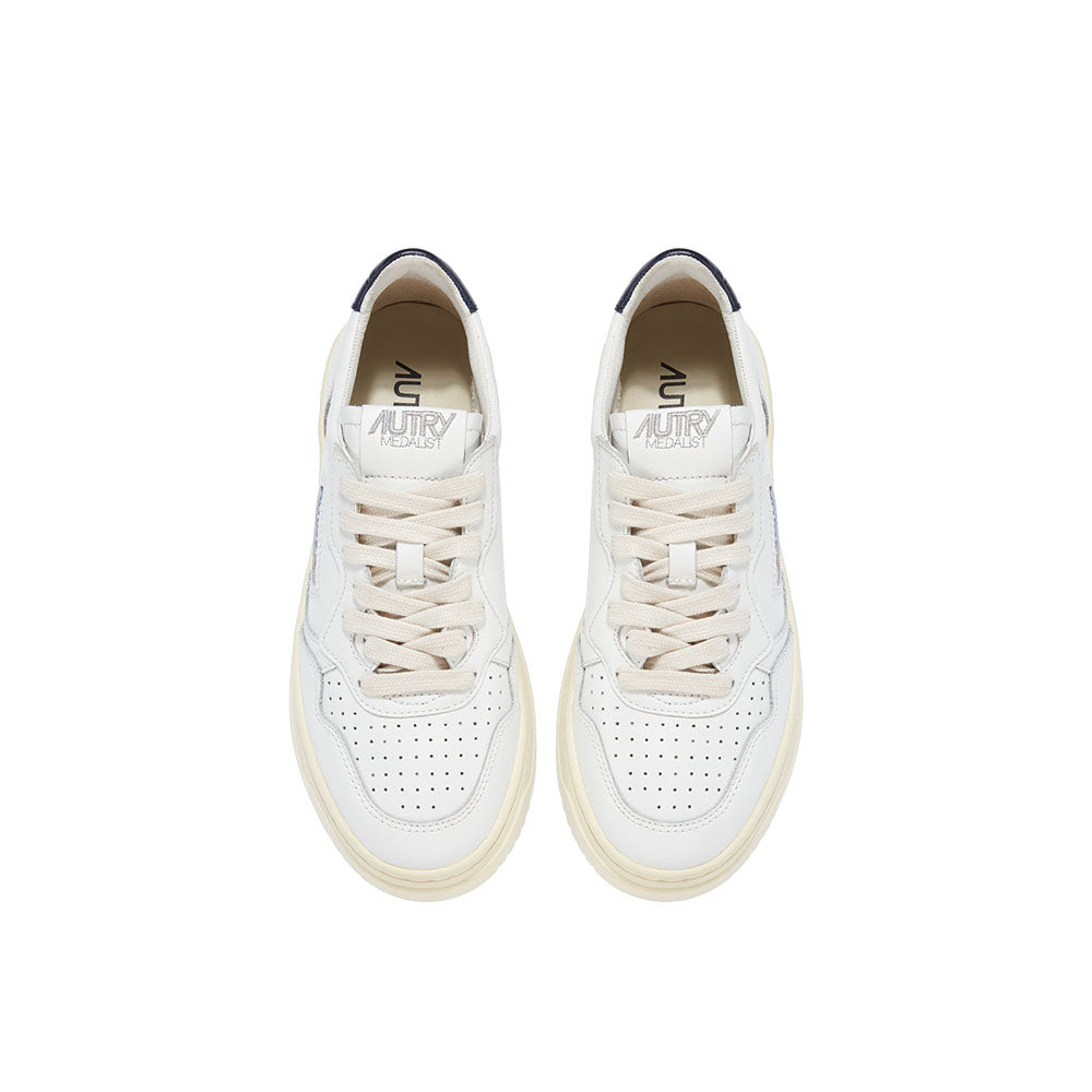 AUTRY - Basket Medalist en Cuir Blanc et Marine
