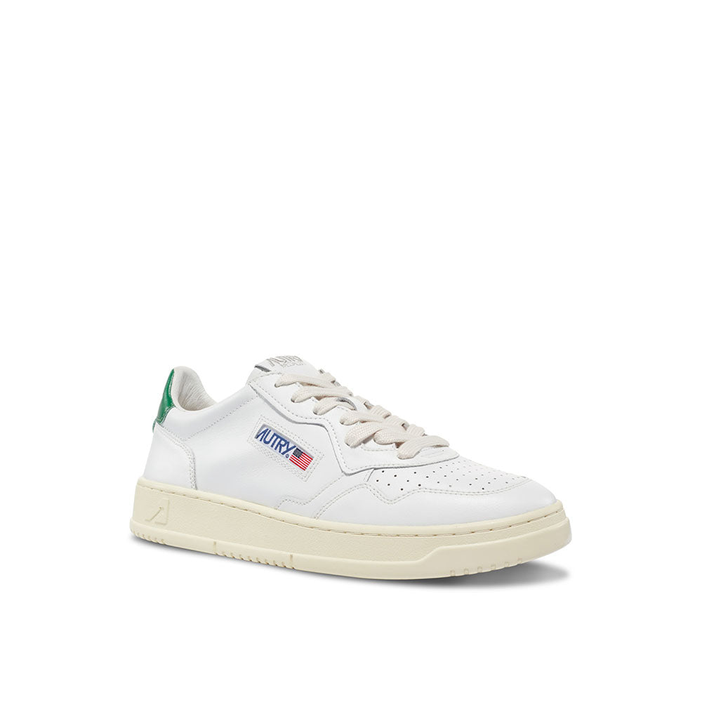 AUTRY - Basket Medalist en Cuir Blanc et Vert