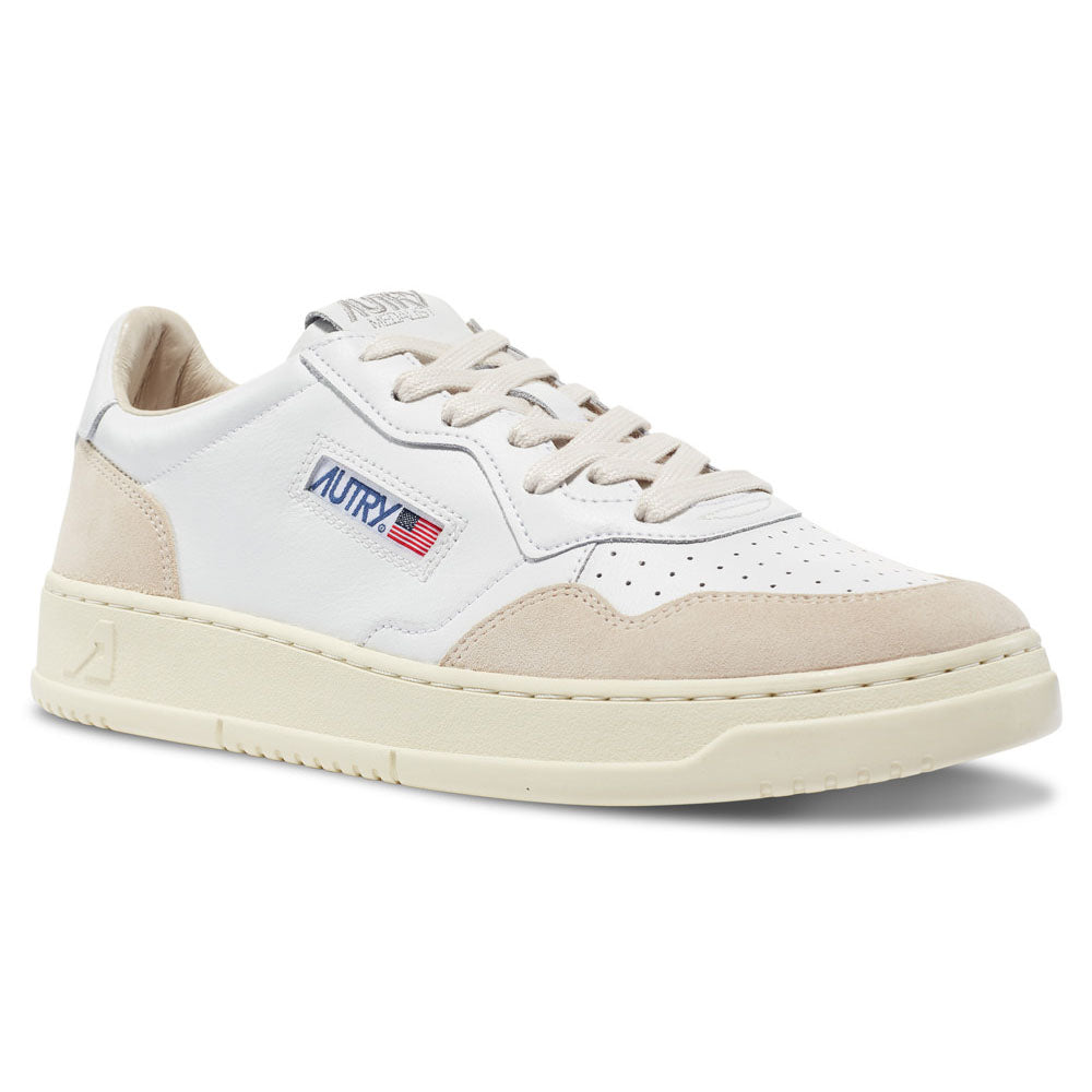 AUTRY - Basket Medalist en Cuir Blanc et daim beige