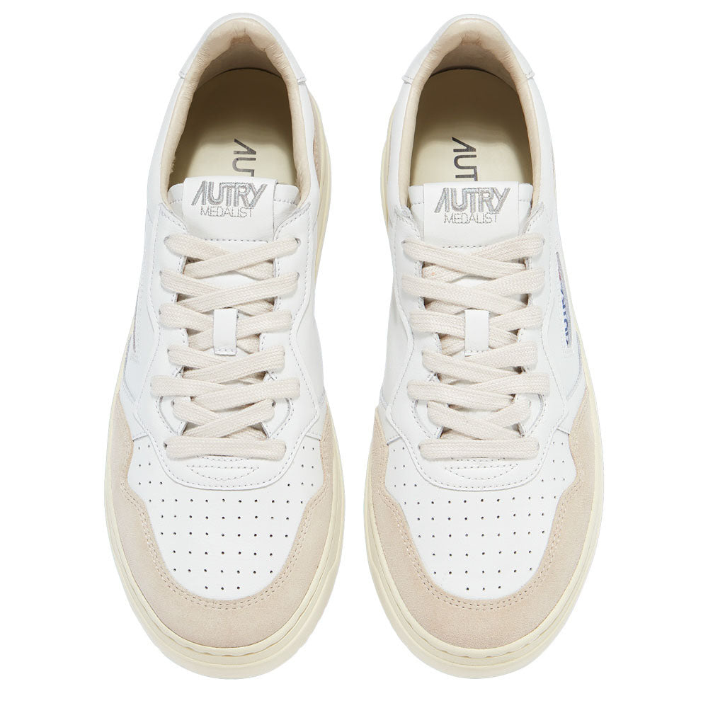 AUTRY - Basket Medalist en Cuir Blanc et daim beige
