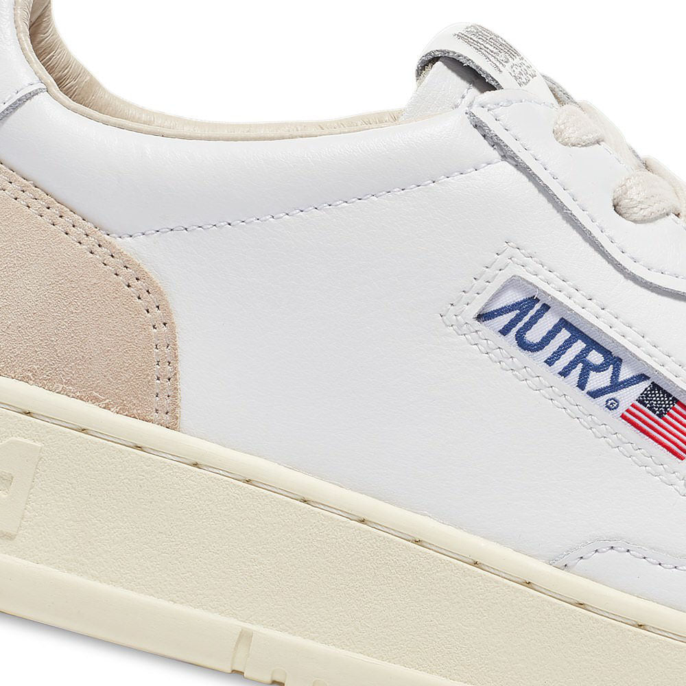 AUTRY - Basket Medalist en Cuir Blanc et daim beige