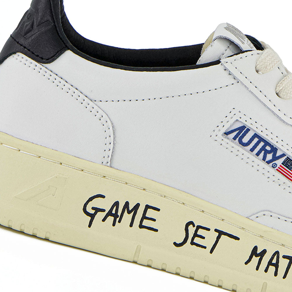 AUTRY - Basket Medalist en Cuir Blanc et noir Game set Match
