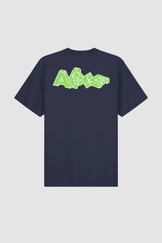 Arte - T-shirt imprimé Blocks Marine