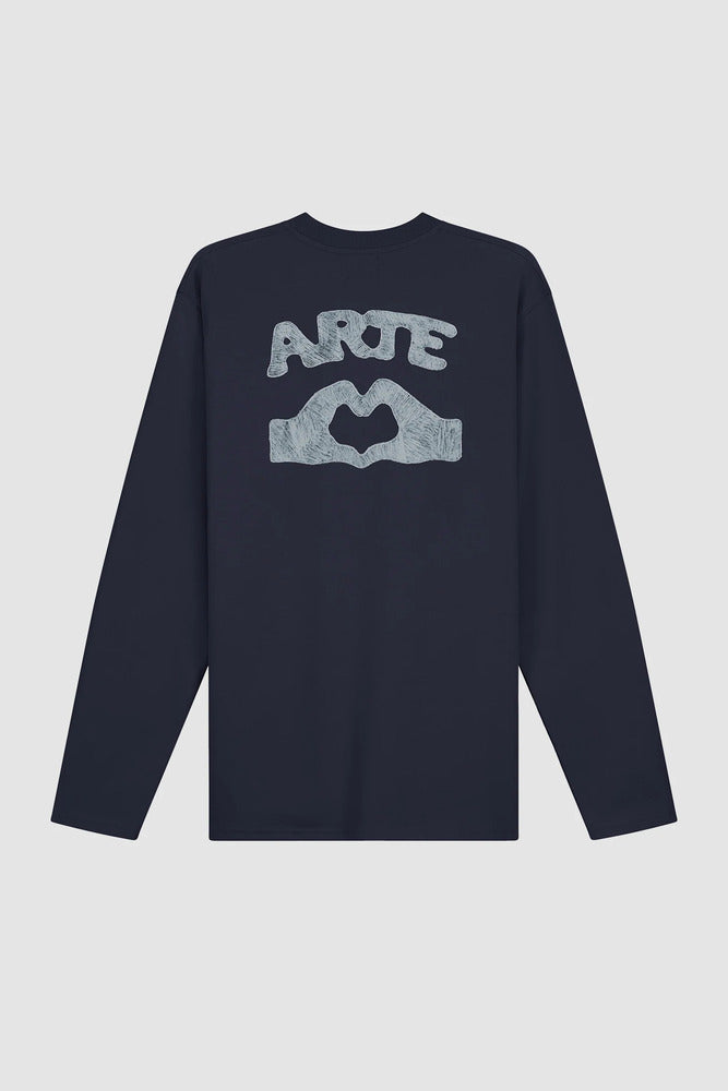 Arte - T-shirt manches longues Diels scribble Marine