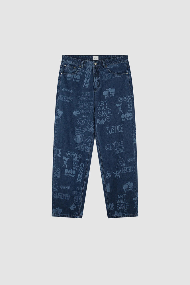 Arte - Pantalon Graffiti Allover Bleach