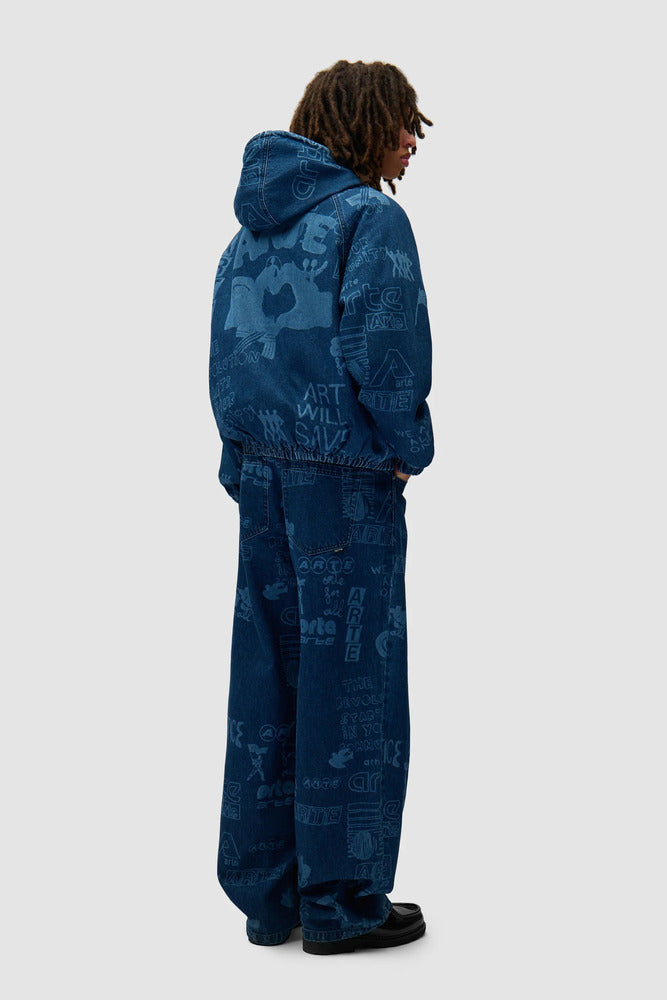 Arte - Pantalon Graffiti Allover Bleach