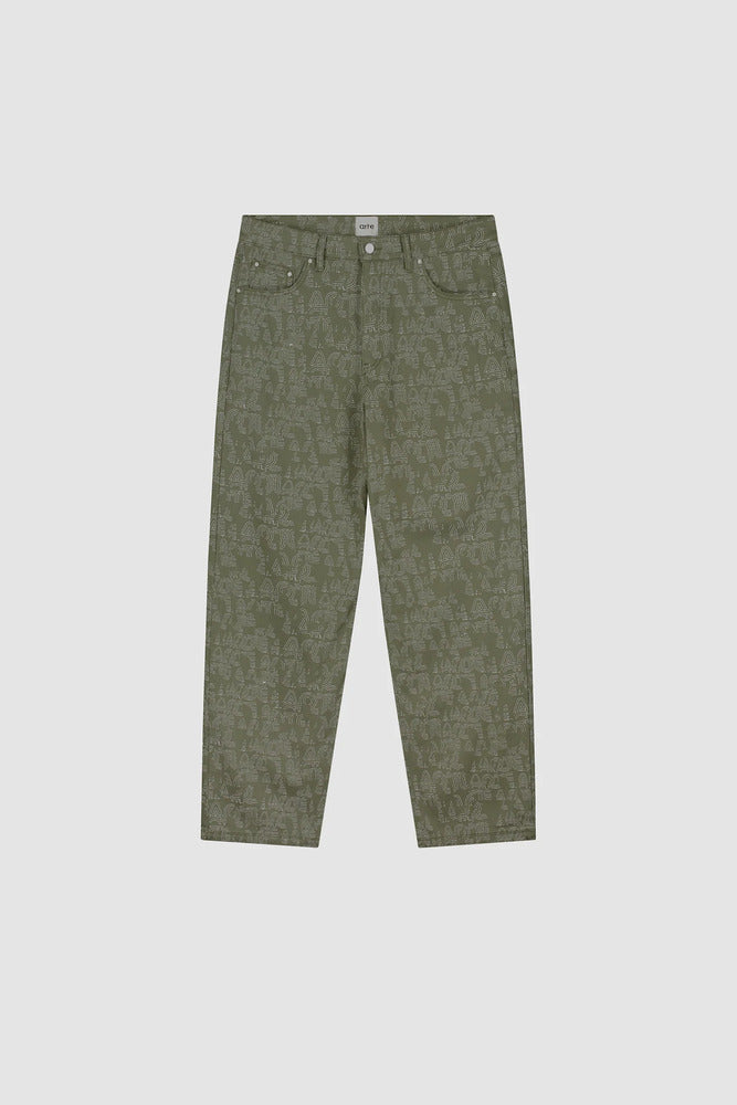 Arte - Pantalon Allover vert